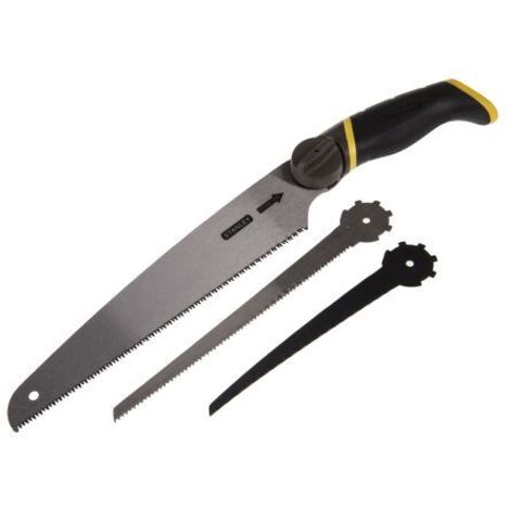 Stanley – Scie multilames 3 en 1 pour bois dur – Longueur de lame 150mm – Poignée en élastomère pour meilleur contrôle – Coupe nette sans éclat (1/10)