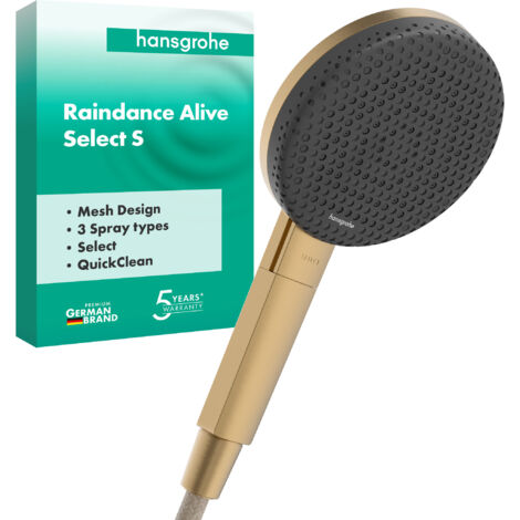 Hansgrohe Raindance Alive Select S - Pommeau de douche, 3 jets, bronze brossé 24500140
