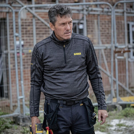 DeWALT - Sweat homme Jonesborough Original, fermeture éclair au cou, taille XL, gris foncé 48935/XL