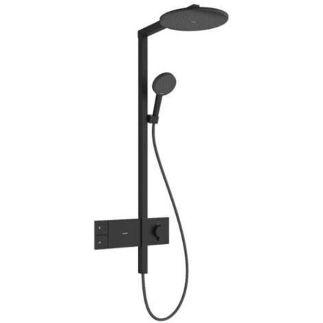Hansgrohe Raindance Alive S - Set de douche avec thermostat, diamètre 30 cm, 3 jets, noir mat 24582670