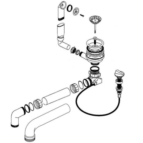 Blanco – Siphon évier garniture de vidage et de trop-plein avec commande excentrique – Chrome – Modèle SONA 45 S et XL 6 S – 217163