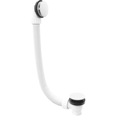 Polysan - Garniture de vidage et trop-plein pour baignoire, longueur 120 cm, ClickClack, blanc 71858.10