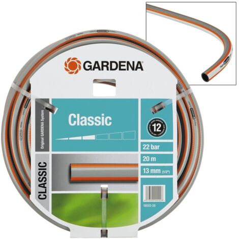 Gardena Tuyau Classic 13 Mm (1/2") - Tuyaux D'Arrosage (Tuyau Seulement, Pvc, Gris, Orange, 1/2) (1/5)