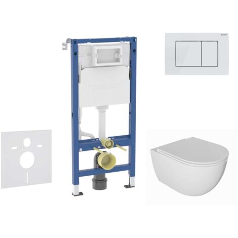 Geberit Duofix - Set de bâti-support, cuvette Oudee et abattant softclose, plaque de déclenchement Delta30, blanc alpin SANI11CA3139B