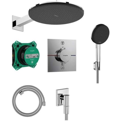 Hansgrohe Raindance Alive S - Set de douche avec thermostat encastré, diamètre 30 cm, 3 jets, chrome 24630000 (1/5)