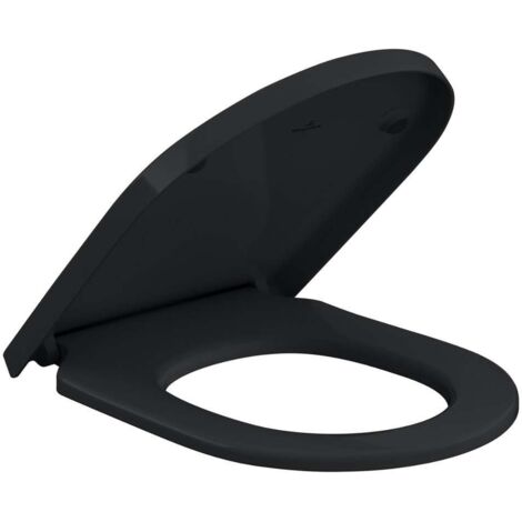 Villeroy & Boch Subway 3.0 - Abattant de WC, SoftClosing, QuickRelease, Pure Black 8M42S1R7
