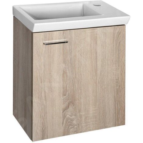 Aqualine Zoja - Meuble lavabo 440x500x235 mm, chêne platine 51046DP (1/4)