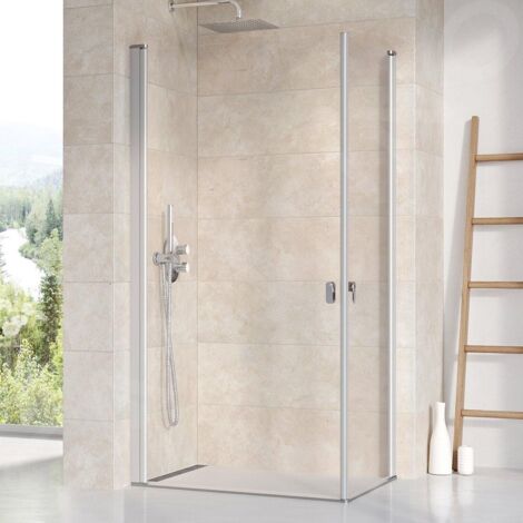 Ravak Chrome - Porte de douche CRV1-100, 980-1000 mm, satiné/verre transparent 1QVA0U01Z1 (1/5)