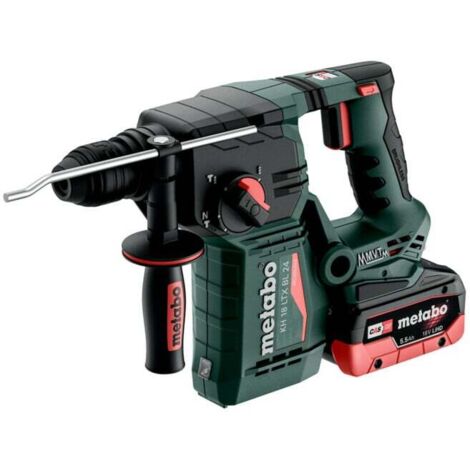 Metabo – Marteau combiné sans fil 18V – 2 batteries 5,5 Ah LiHD – Moteur sans carbone pour perçage précis – 2,2 J d'énergie d'impact