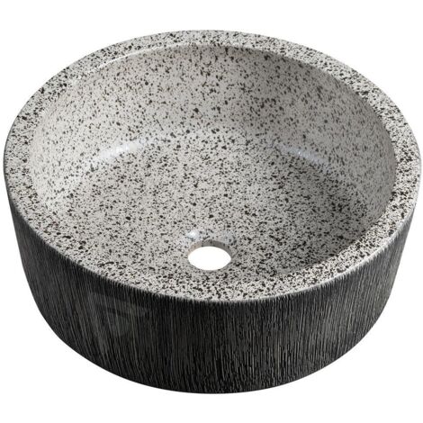Sapho Priori - Lavabo pour plan de travail, diamètre 41 cm, sans trop-plein, gris PI035 (1/5)