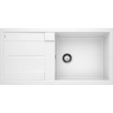 Blanco Metra XL 6 - Évier en silgranit, 100x50 cm, avec commande excentrique, blanc 515280