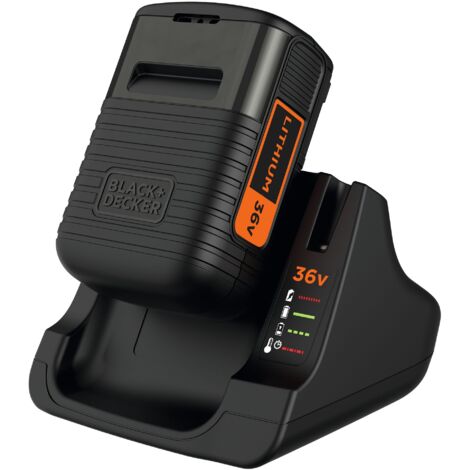BLACK+DECKER - Set chargeur 1,3A et 1 batterie 36 V Li-Ion 2,0 Ah BDC2A36-QW