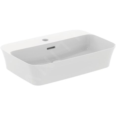 Ideal Standard Ipalyss - Lavabo à poser, 55x38 cm, avec trop-plein, trou pour robinet, blanc mat E2077V1 (1/5)