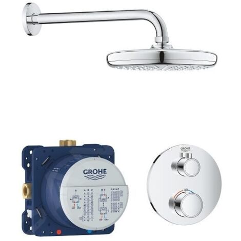 Grohe Grohtherm - Set de douche Tempesta 210 avec robinet de douche thermostatique encastré, chrom 34726000