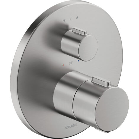 Duravit - Mitigeur thermostatique encastré, 2 sorties, inox brossé TH4200014070 (1/4)