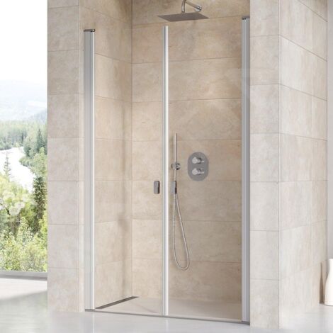 Ravak Chrome - Porte de douche en deux parties CSDL2-90, 875-905 cm, satiné/verre transparent 0QV7CU0LZ1 (1/4)