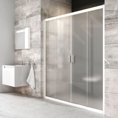 Ravak Blix - Porte de douche en quatre parties BLDP4-170, 1670-1710 mm, blanc/verre Grape 0YVV0100ZG (1/5)