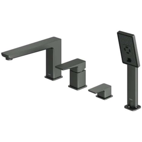 OMNIRES Parma - Mitigeur pour bord de baignoire, installation 4 trous, graphite brossé PM7432GR (1/2)