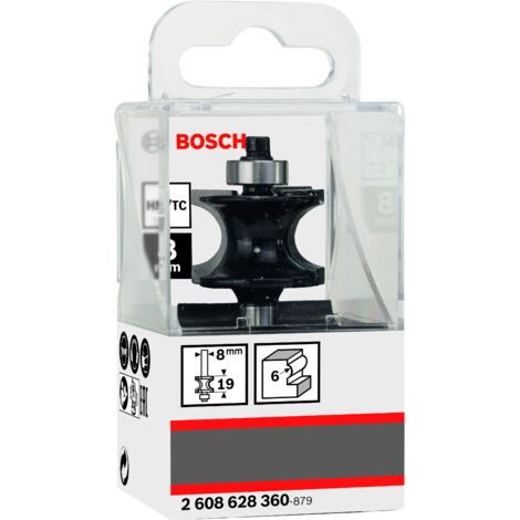 Bosch – Fraise pour défonceuse 8 mm – R1 6 mm – L 19 mm – G 63 mm – Pour bois dur – 2608628360