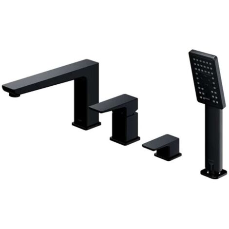 OMNIRES Parma - Mitigeur pour rebord de baignoire, installation à 4 trous, noir mat PM7432BL (1/3)