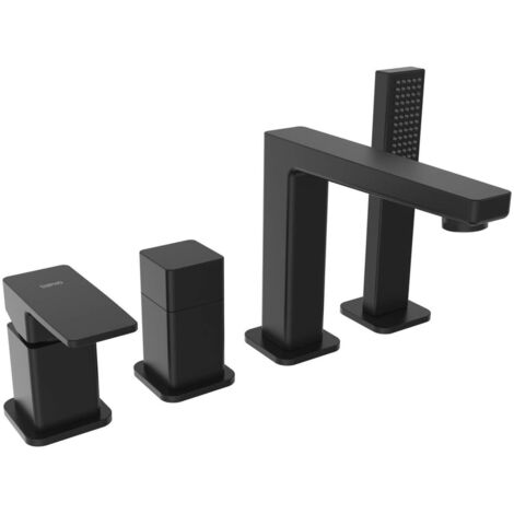 Sapho Tursi - Mitigeur pour rebord de baignoire, installation à 4 trous, noir mat TI052B (1/2)