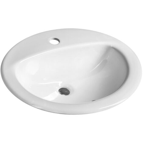 Aqualine Lavabos - Lavabo 52x45 cm, avec trop-plein, trou pour robinet, blanc 55227
