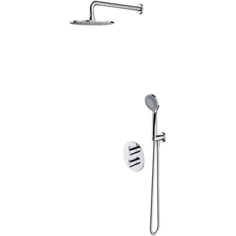 OMNIRES Y - Set de douche avec thermostat encastré, corps d’encastrement, diamètre 25 cm, 5 jets, chrome SYSYT05CR (1/2)