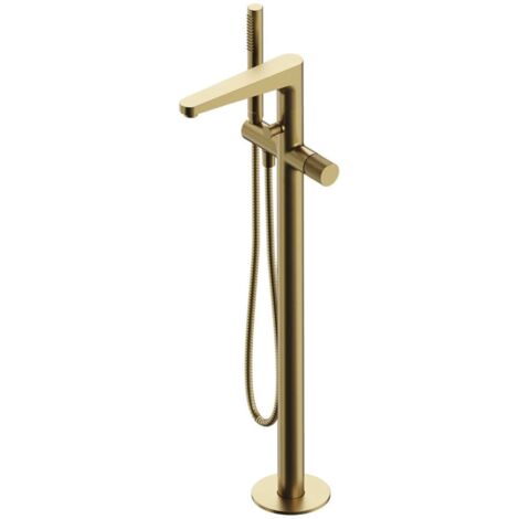 OMNIRES Contour - Mitigeur de baignoire pour montage au sol, avec corps d'encastrement, doré brossé CT8033GLB (1/2)
