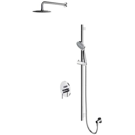OMNIRES Y - Set de douche avec mitigeur encastré, corps d’encastrement, diamètre 20 cm, 5 jets, chrome SYSY17CR (1/2)