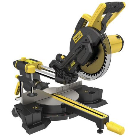 Stanley – Scie à onglets 1.500W Ø216mm – Coupe précise jusqu'à 70mm – Vitesse 0-5000 tr/min – Angle d'inclinaison 0-45° – Pour bois dur - FME721-QS (1/5)