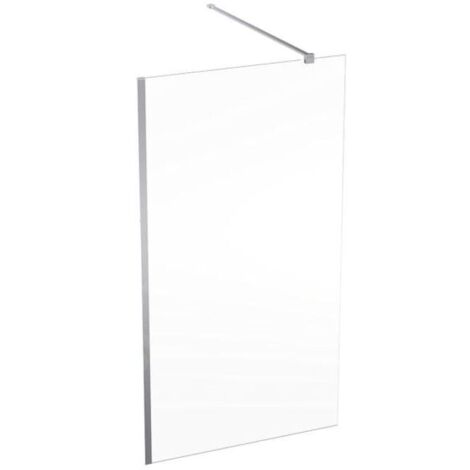 Geberit GEO - Paroi de douche Walk-In, 110x200 cm, argent/verre clair 560.149.00.2 (1/2)