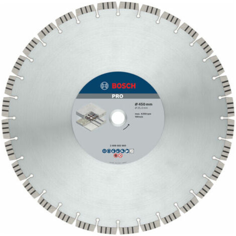 Bosch - Disque à tronçonner diamanté pour béton 450x25,4 mm 2608602660