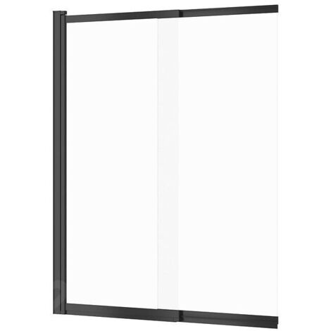 Cersanit Larga - Pare-baignoire, en deux parties, 116x140 cm, noir/verre clair S932-142 (1/2)