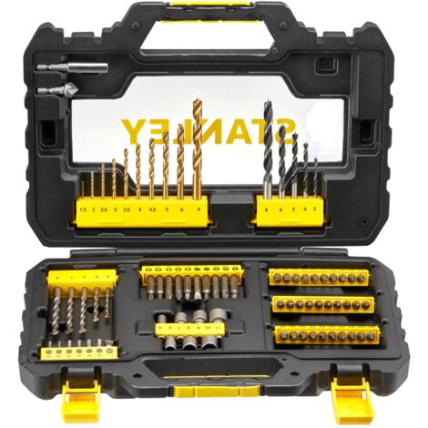 Stanley – Coffret multi-outils 76 pièces – Forets béton, métal et bois – 37 embouts de vissage – Mallette robuste pour transport - STA88544-XJ (1/5)