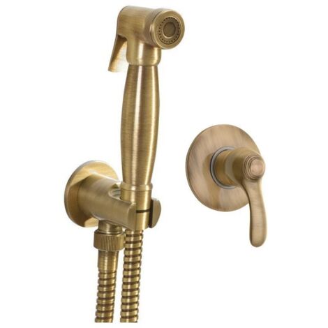 Sapho Kirké - Mitigeur de bidet encastré, avec douchette et corps d'encastrement, bronze KI41B-01 (1/2)