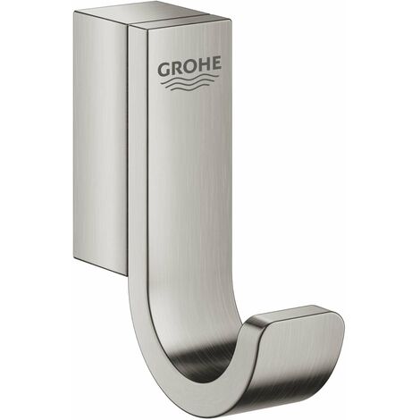 Grohe – Patère murale en métal avec finition acier inoxydable – Fixation invisible – Design moderne pour salle de bain - 41039DC0