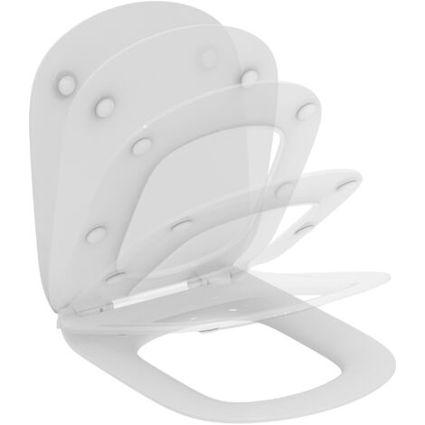 Ideal Standard – Abattant WC ultra-fin SoftClose T352701 – Plastique blanc – Fixation rapide – Pour toilettes modernes