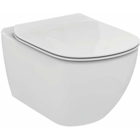 Geberit Duofix - Bâti-support pour WC suspendu avec plaque de déclenchement Sigma01, chrome poli + Ideal Standard Tesi - cuvette et abattant, Aquablade, SoftClose 111.300.00.5 NU2