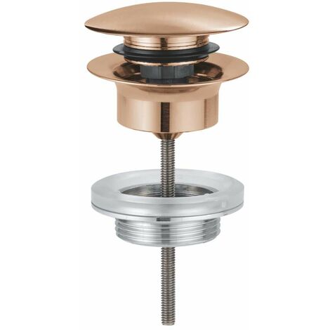 Grohe – Bonde de lavabo push open chromée – Capot amovible et verrouillable – Garniture de vidage avec siphon – Dimensions 4x10x12cm - 65807DL0