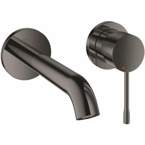 Mitigeur de lavabo M à 2 trous – Finition graphite foncé – GROHE EcoJoy mousseur 5,7 l/min – Entraînement mural – Longueur bec 183 mm (1/6)