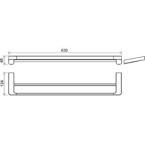 Ravak 10° - Porte-serviettes double, 63 cm, chrome X07P326