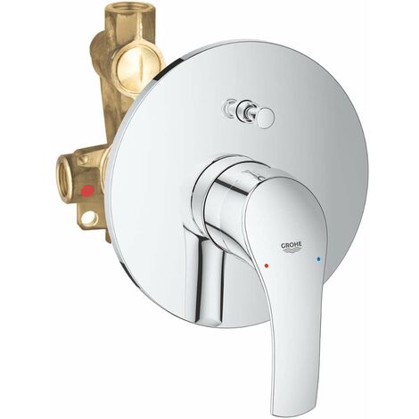 Grohe – Mitigeur de baignoire encastré chrome – Cartouche céramique 46 mm – Système QuickFix pour installation rapide – 33305002