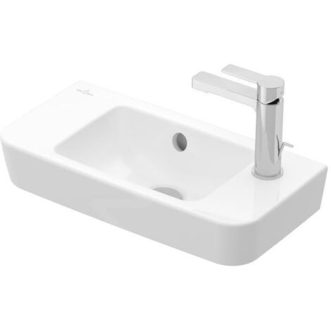 Villeroy & Boch O.novo - Lave-mains Compact 500x250 mm, avec trop-plein, avec 1 trou de  robinetterie à droite, blanc alpin