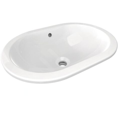 Ideal Standard – Lavabo à encastrer 550x175x380 mm avec trop-plein – Céramique blanc – Kit de fixation inclus – E504801 (1/5)