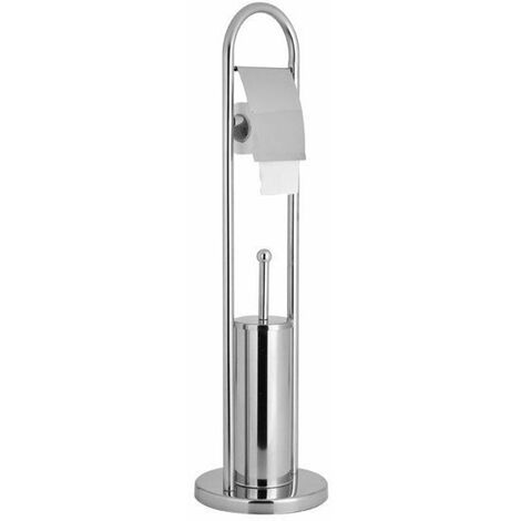 Aqualine Samba - Porte-rouleau toilette avec brosse de toilette à poser, chrome SB131 (1/3)