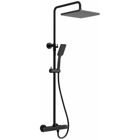 Sapho - Set de douche avec thermostat, 2 jets, noir mat KJ639 (1/3)