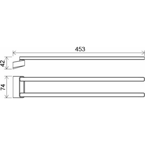 Ravak 10° - Porte-serviettes pivotant, 45 cm, chrome X07P328