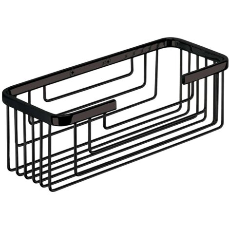GEDY PORTE-OBJETS RECTANGULAIRE EN ACIER INOXYDABLE NOIR 25,4 X 10,2 X 8,6 CM 241914 (1/4)