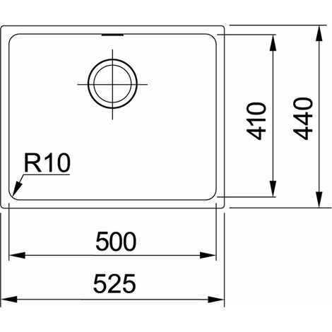 Franke Sirius - Évier en tectonite SID 110-50, 53x44 cm, blanc 125.0363.788