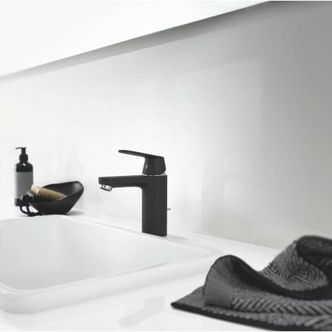Grohe Eurosmart Cosmopolitan - Mitigeur de lavabo M avec garniture de vidage, chrome/noir mat 23325KW0